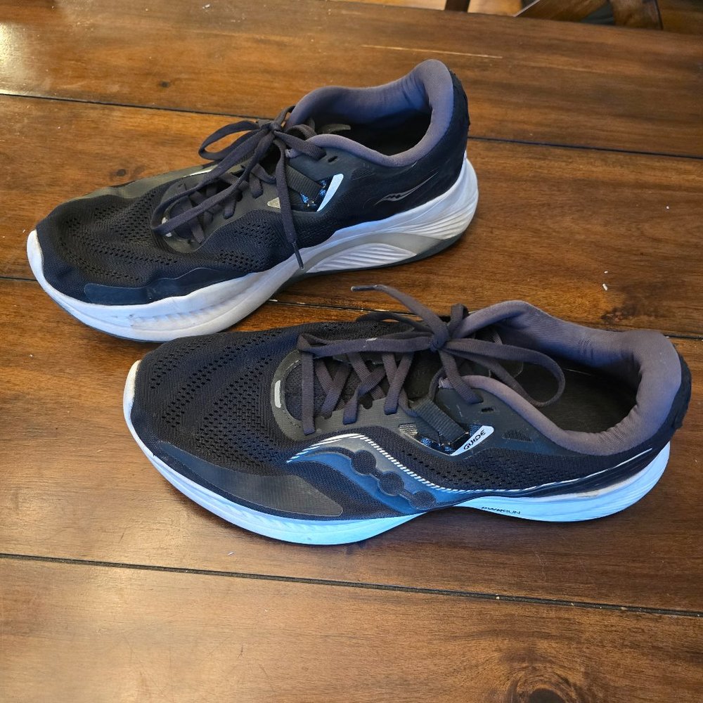 Saucony Guide 15 Black White Running Shoes S20685-05 Mens Size 9.5